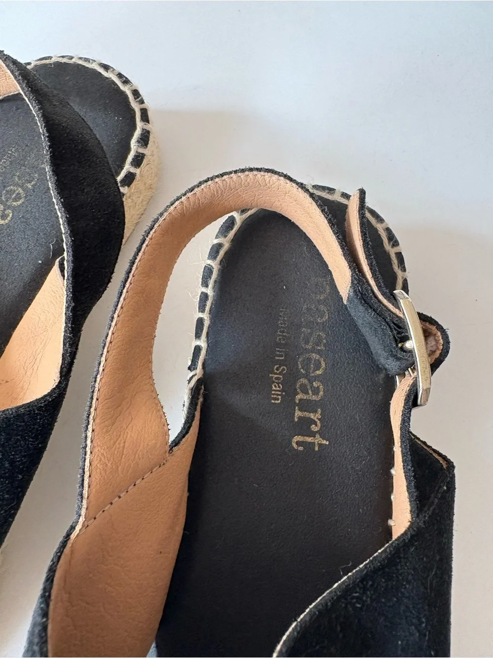 Paseart || Suede Espadrille Sandals Made in Spain Black 40